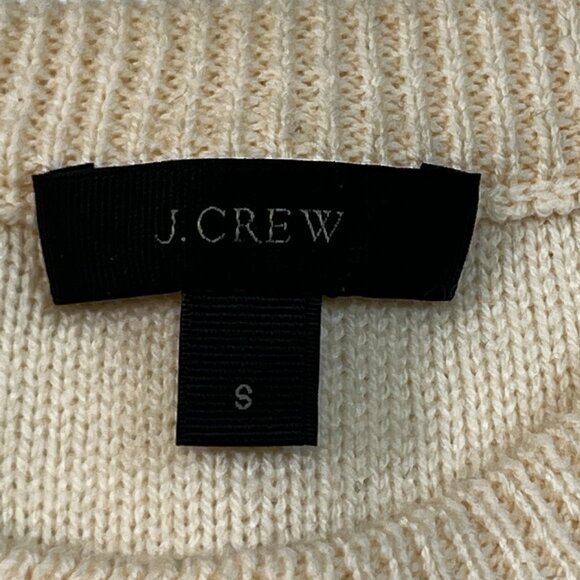 J Crew Womens‎ Small Fringe Merino Merino Wool Crewneck Sweater Cable Knit B2431 - Picture 4 of 7
